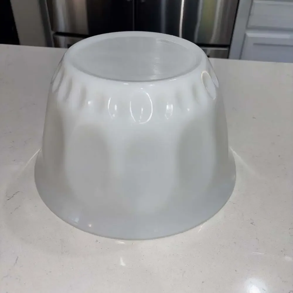 Vintage Hazel Atlas Milk Glass Punch/Mixing Bowl Thumbprint Ovals Pattern